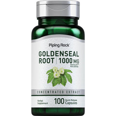 Piping Rock Goldenseal Root Capsules bottle with 1000 mg per serving label