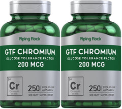 Piping Rock GTF Chromium 200 mcg bottle – front view