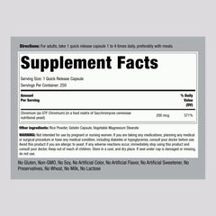 Chromium GTF label close-up