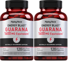 Piping Rock Guarana Capsules 1600 mg bottle - 120 count