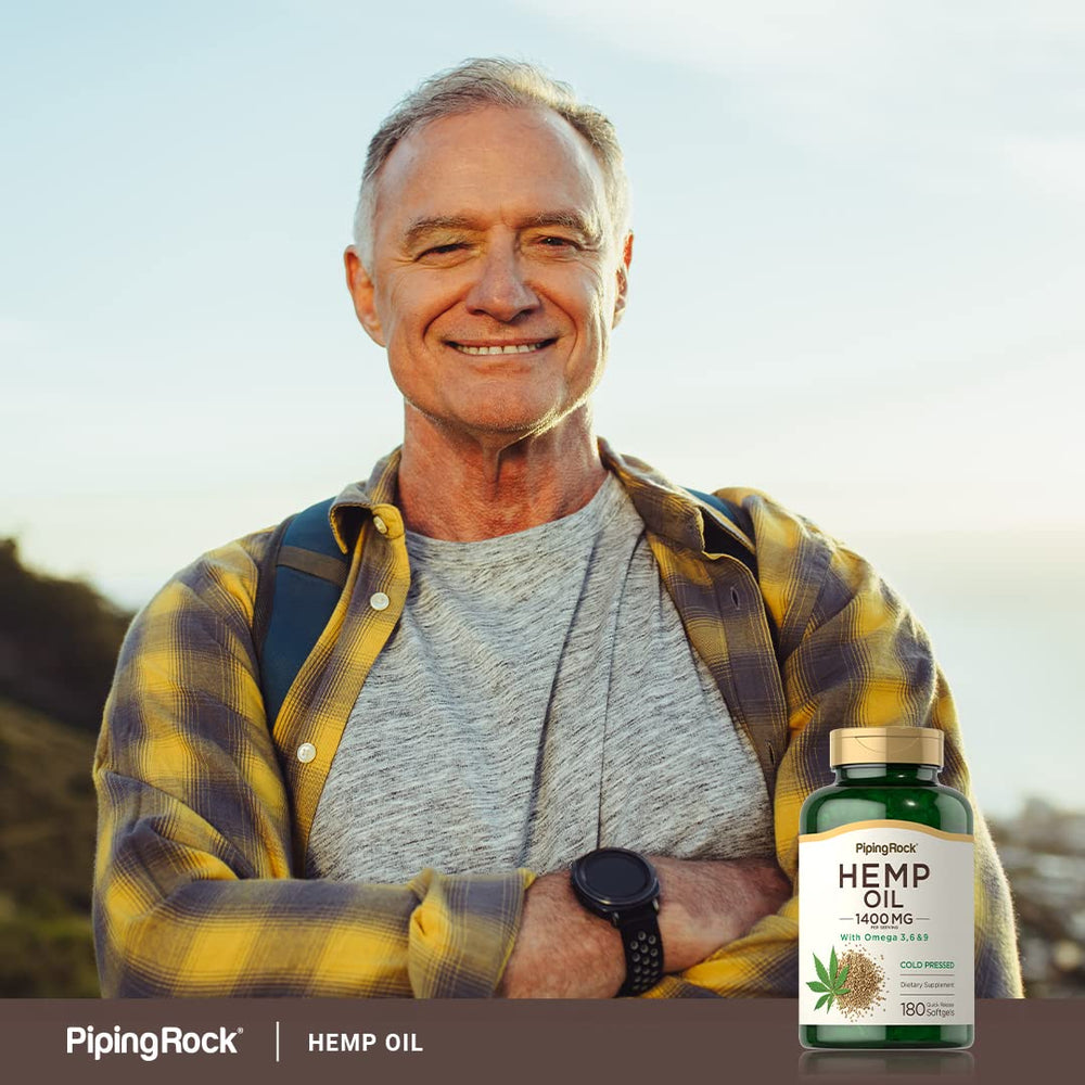 Piping Rock bottle on kitchen counter near a salad to suggest daily lifestyle convenience