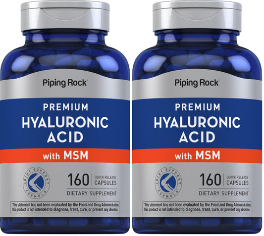 Piping Rock Hyaluronic Acid with MSM 1000mg bottle - pack of 2