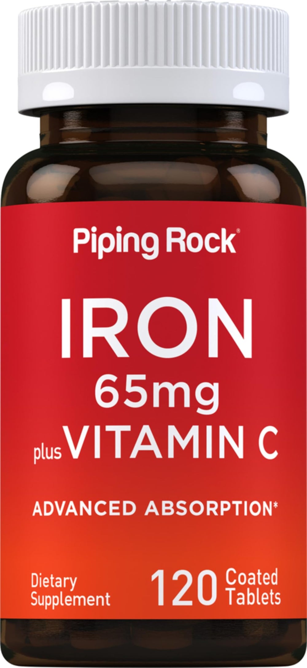 Piping Rock front bottle view showing label and tablet count benefit