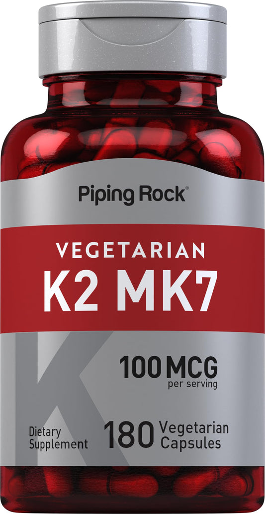 Piping Rock K2 MK7 Vitamin Supplement bottle with label