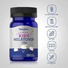 Bottle label showing 1 mg melatonin for kids