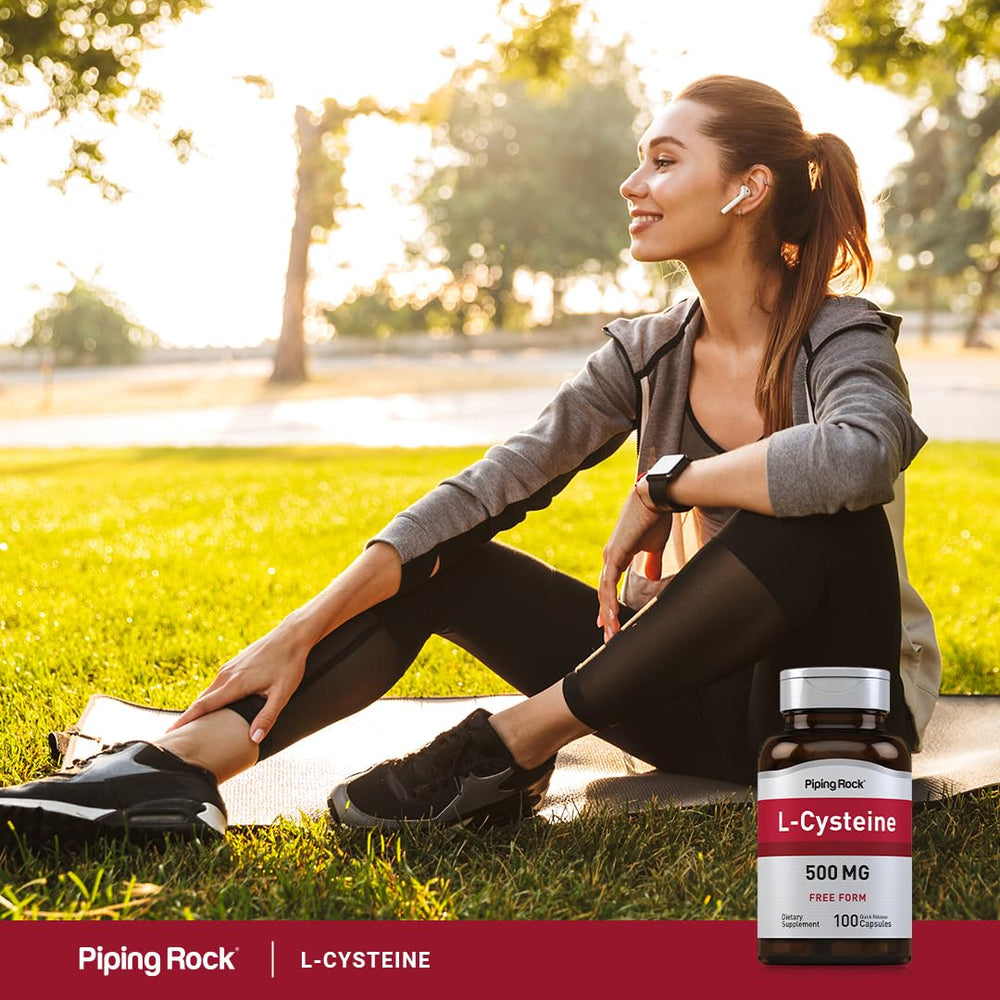 Piping Rock L-Cysteine 500 mg bottle on white background
