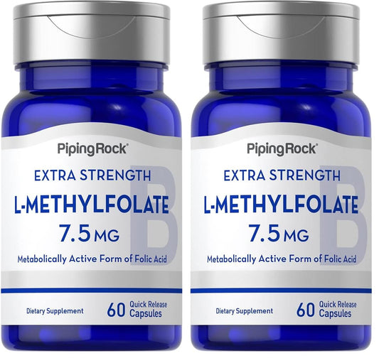 Piping Rock L-Methylfolate 7.5 mg bottle label