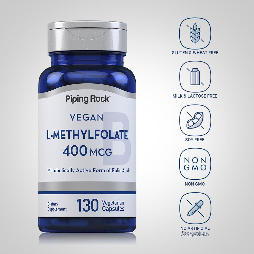 Piping Rock open bottle with capsules illustrating 130‑count supply