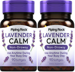 Piping Rock Lavender Calm Pills bottle – 80mg lavender softgels, pack of 2