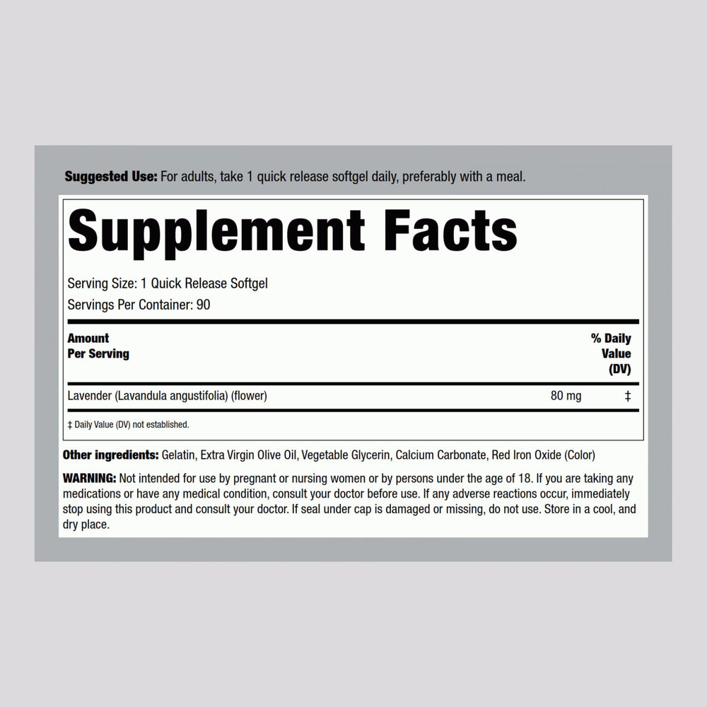 Close-up of Lavender Calm Pills softgels