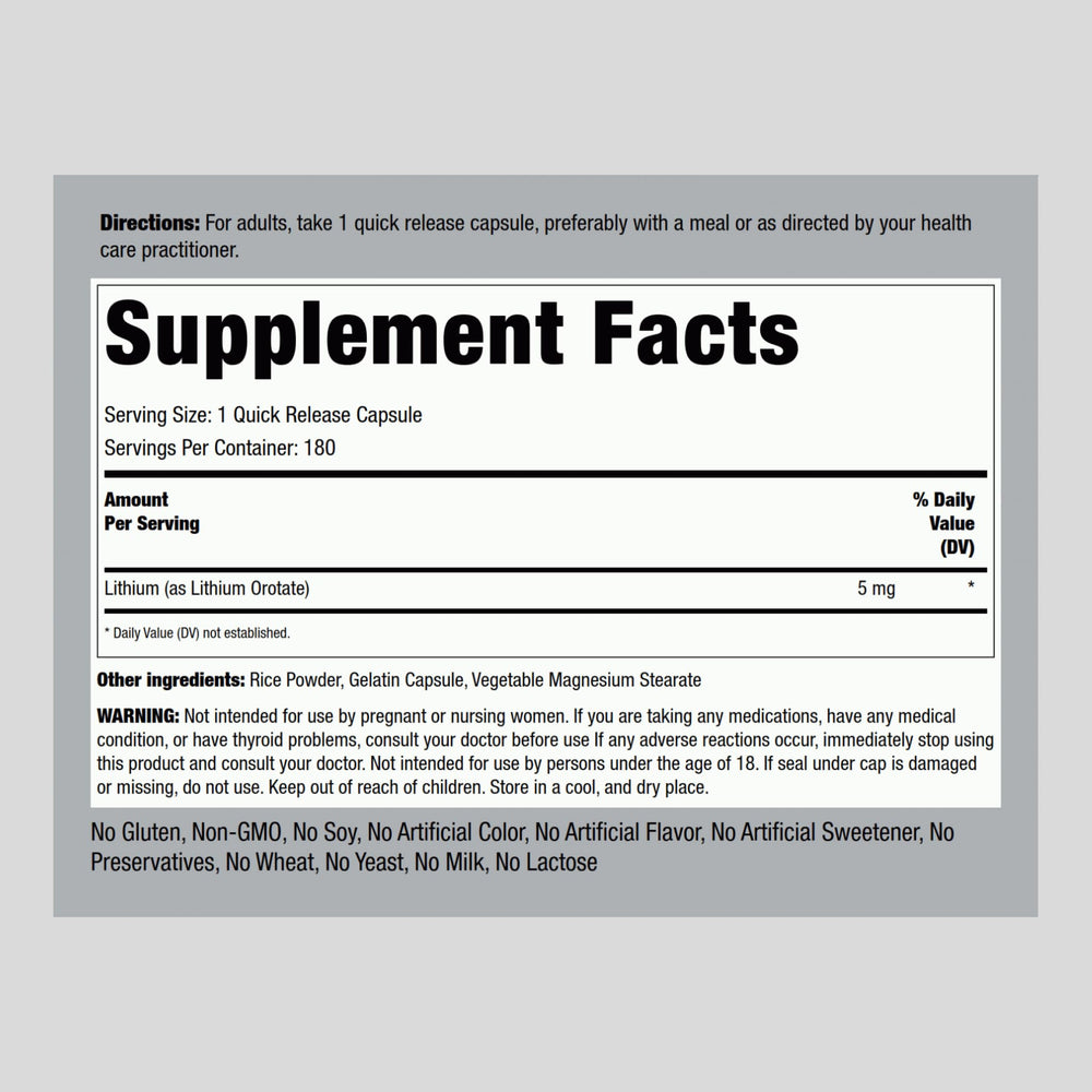 Back view of the bottle showing nutrition and supplement facts