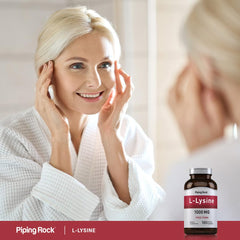 Piping Rock caplets next to morning routine items for convenient daily use