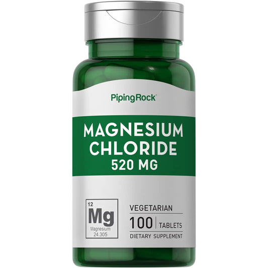 Piping Rock Magnesium Chloride bottle label showing 520mg