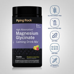 Piping Rock scoop with measured powder illustrating 200 mg per serving