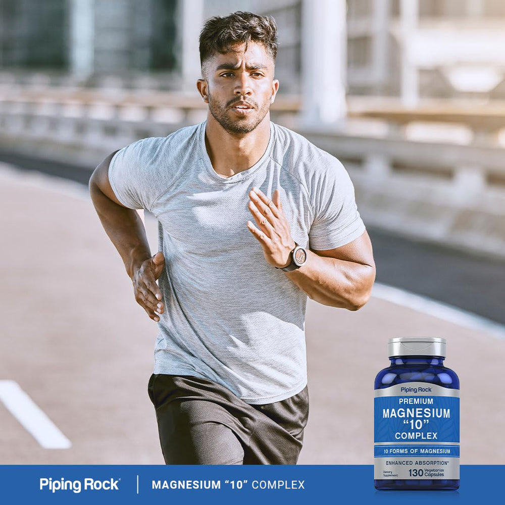 Piping Rock capsules on a bathroom shelf suggesting daily supplement routine