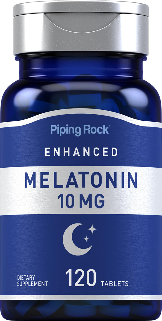 Piping Rock Melatonin 10mg bottle with L-Theanine - 120 tablets - hero image