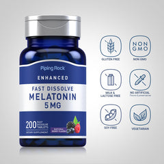 200 fast-dissolve Melatonin tablets Berry flavor label