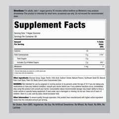 Piping Rock Melatonin Gummies 1 mg bottle closeup emphasizes vegan, gluten-free sleep support option