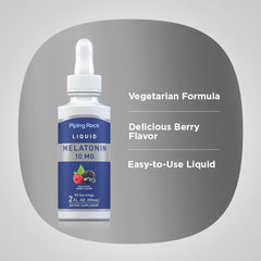 Piping Rock Liquid Melatonin 10mg non GMO gluten free label