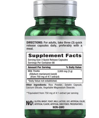 Milk thistle 3000mg per serving information on bottle
