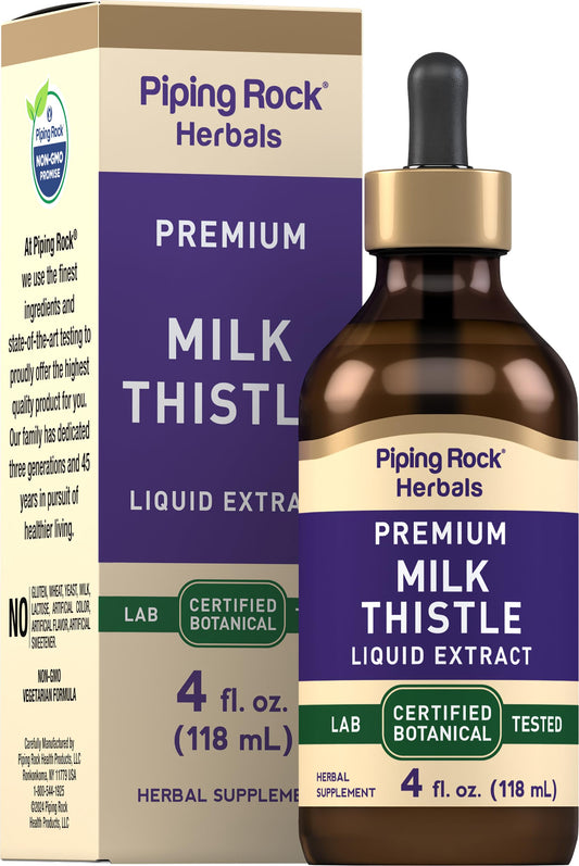 Piping Rock Milk Thistle Extract Liquid Drops bottle with 4 oz size