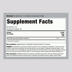 Milk Thistle Extract Liquid Drops label close-up