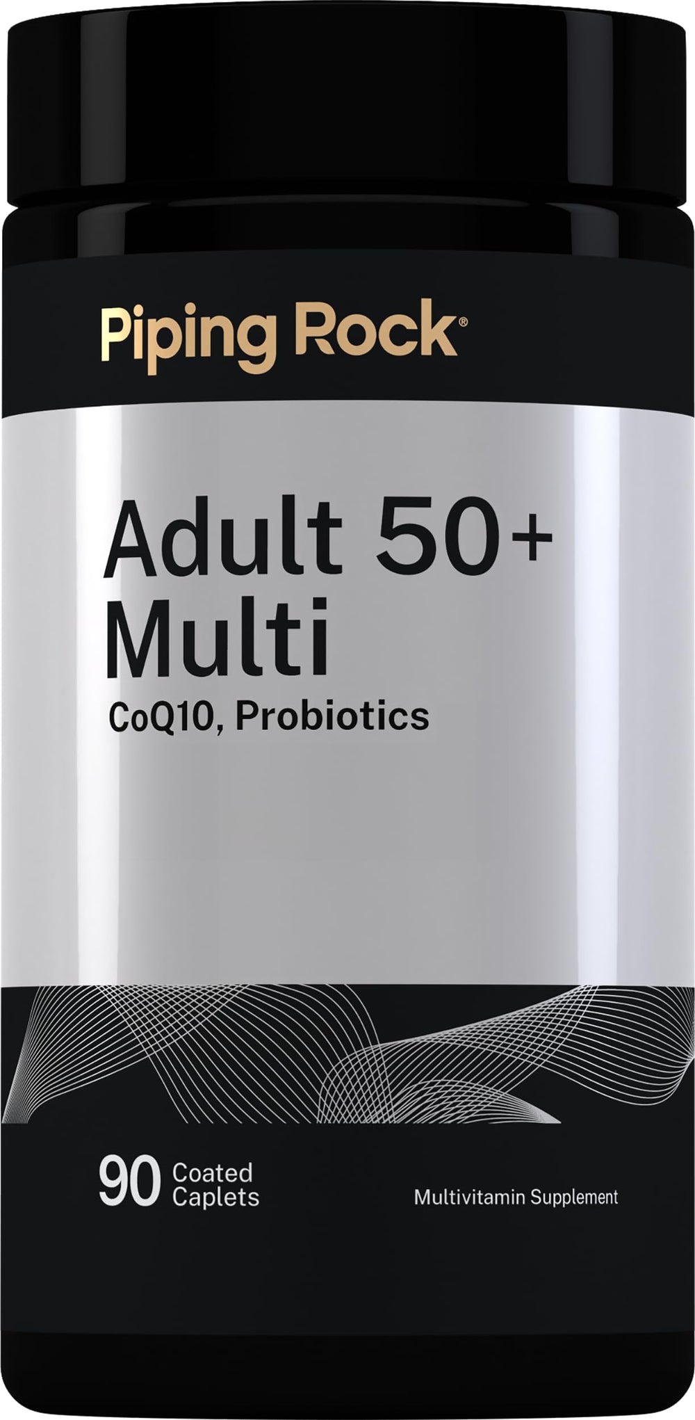 Piping Rock bottle front view showing 50+ multivitamin benefits