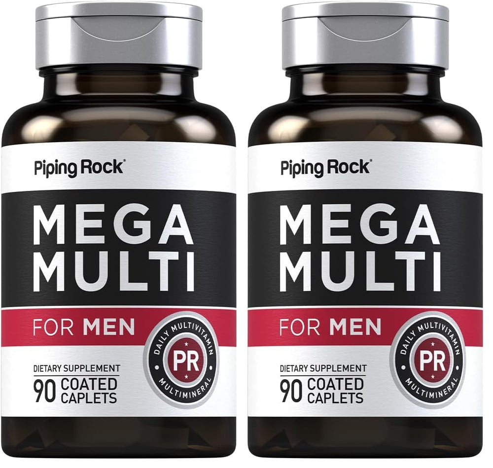 Front view of Piping Rock Multivitamin for Men 90-caplet pack (Pack of 2)