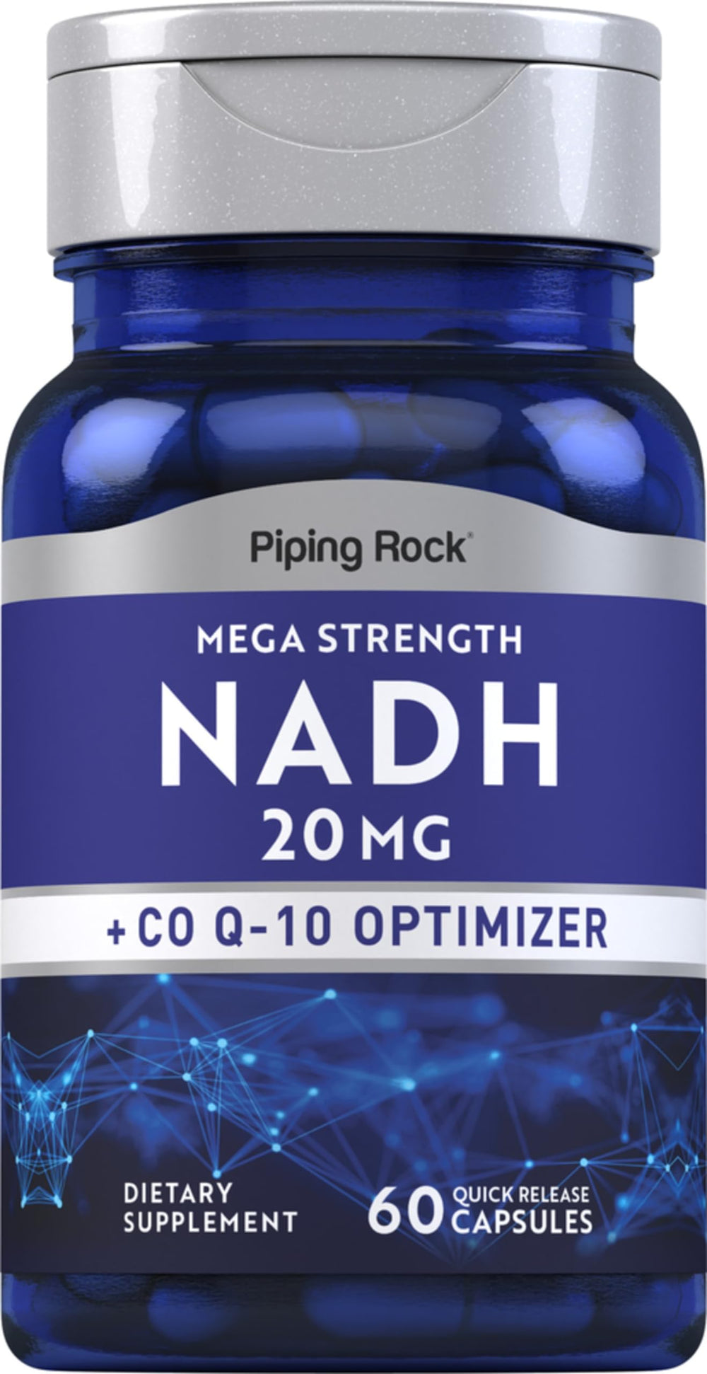 Piping Rock front packaging showing bottle and supplement facts for clarity