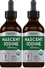 Piping Rock Nascent Iodine Drops Organic bottle – 2 fl oz, Pack of 2 (front view)