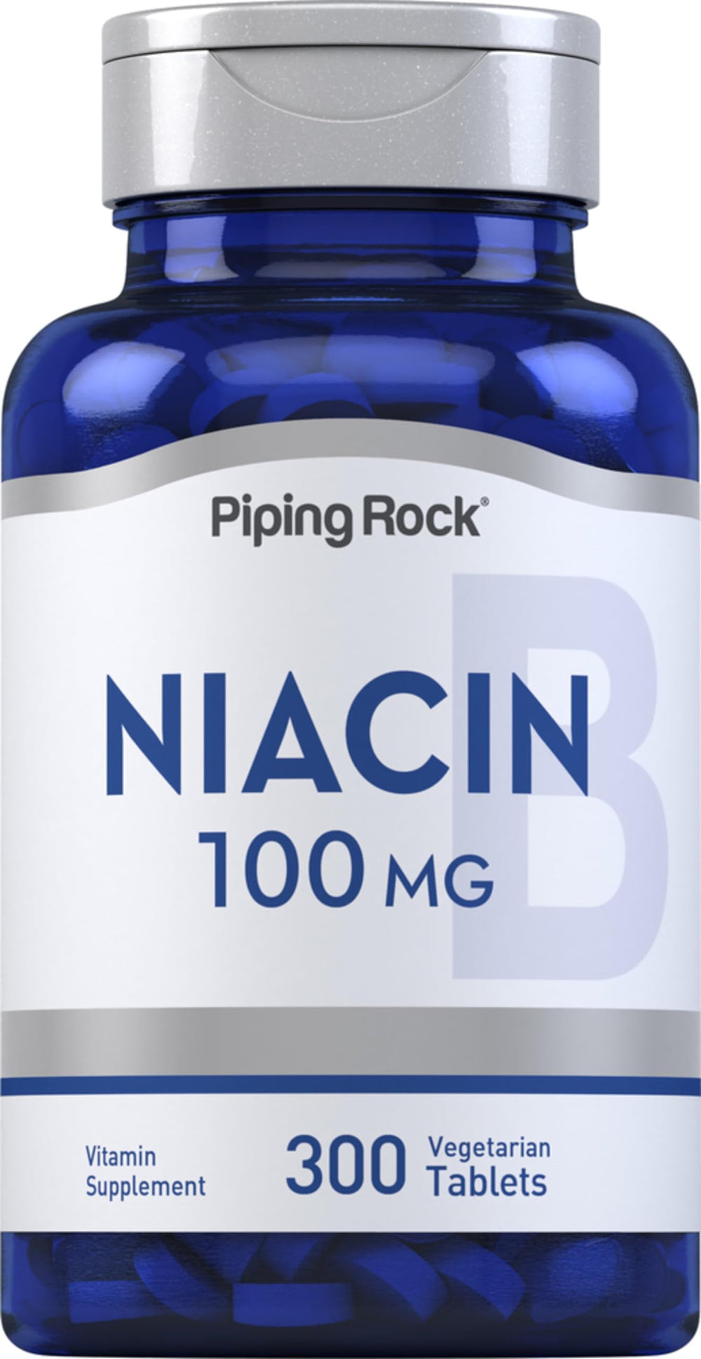 Piping Rock bottle front view showing label and tablet count for clarity