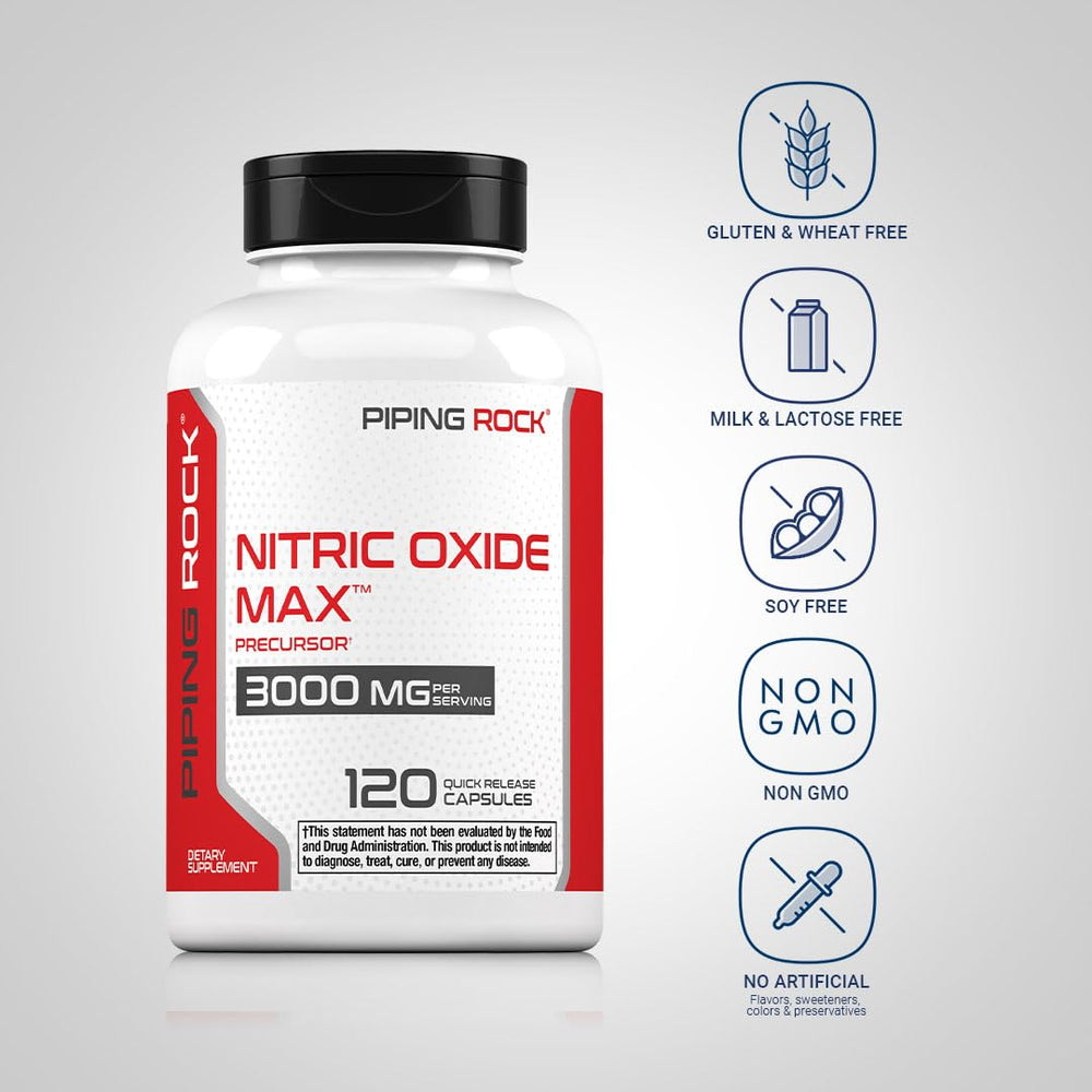 Piping Rock ingredient label showing L-citrulline and L-arginine details for transparent dosing