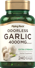 Piping Rock Odorless Garlic Softgels bottle with label