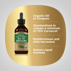Piping Rock oregano oil pouring drop to show texture and measured use