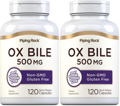 Piping Rock Ox Bile supplement bottle front view