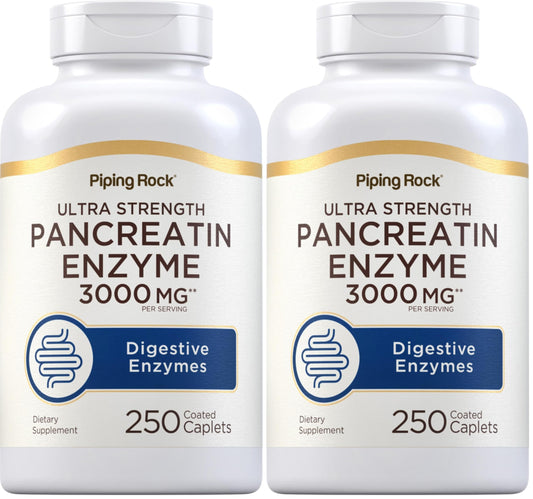 Piping Rock Pancreatin Digestive Enzymes Ultra Strength 3000mg Pack of 2