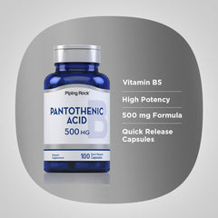 Quick-release Pantothenic Acid 500mg capsules close-up