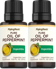 Piping Rock Peppermint Oil bottle and packaging – 15 ml drops