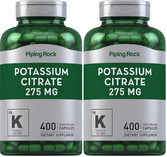 Piping Rock Potassium Citrate 275 mg bottle label