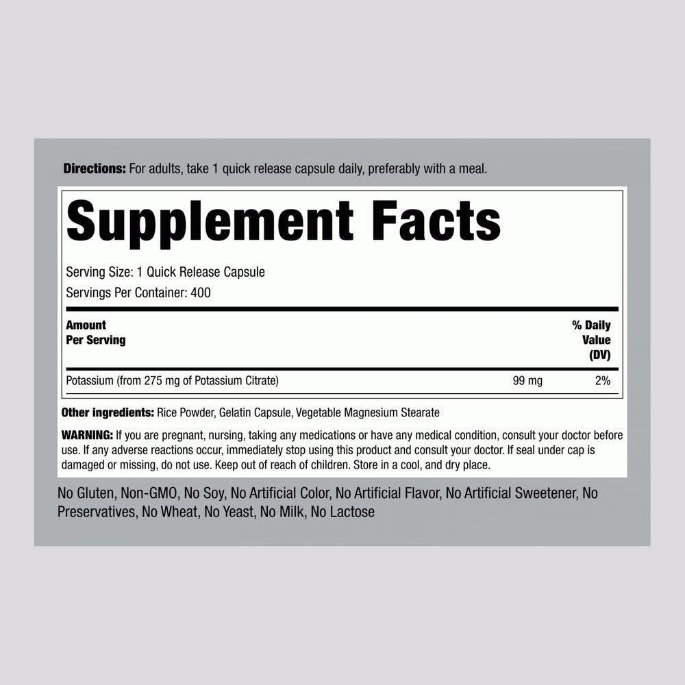 Potassium citrate capsules close-up