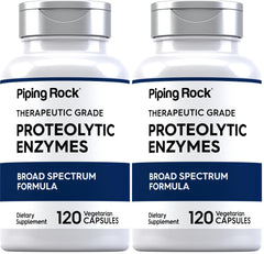 Piping Rock proteolytic enzymes supplement bottle with 120 capsules (Pack of 2)
