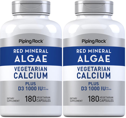 Front view of Piping Rock Red Mineral Algae bottle