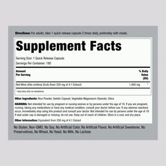 Front view of Piping Rock Red Wine Extract Capsules bottle