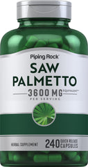 Piping Rock front bottle view showing saw palmetto label and capsule count benefit