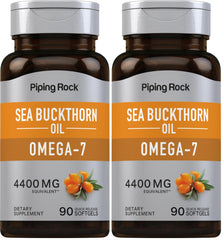 Front view of Piping Rock Sea Buckthorn Oil Capsules bottle (Pack of 2)