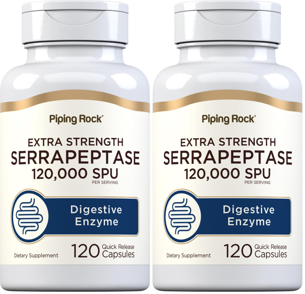Piping Rock Serrapeptase 120000 SPU bottle with 120 capsules