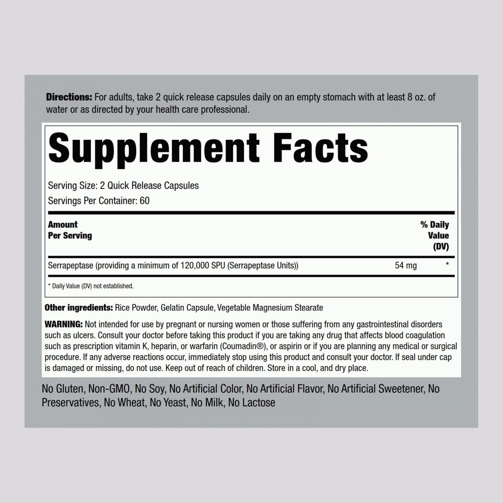 Close-up of Serrapeptase capsules inside bottle
