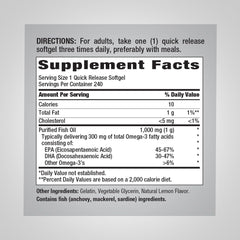 Piping Rock close-up of softgels highlighting smooth finish and easy swallowing