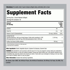 Piping Rock softgels close-up showing smooth texture for easy swallowing