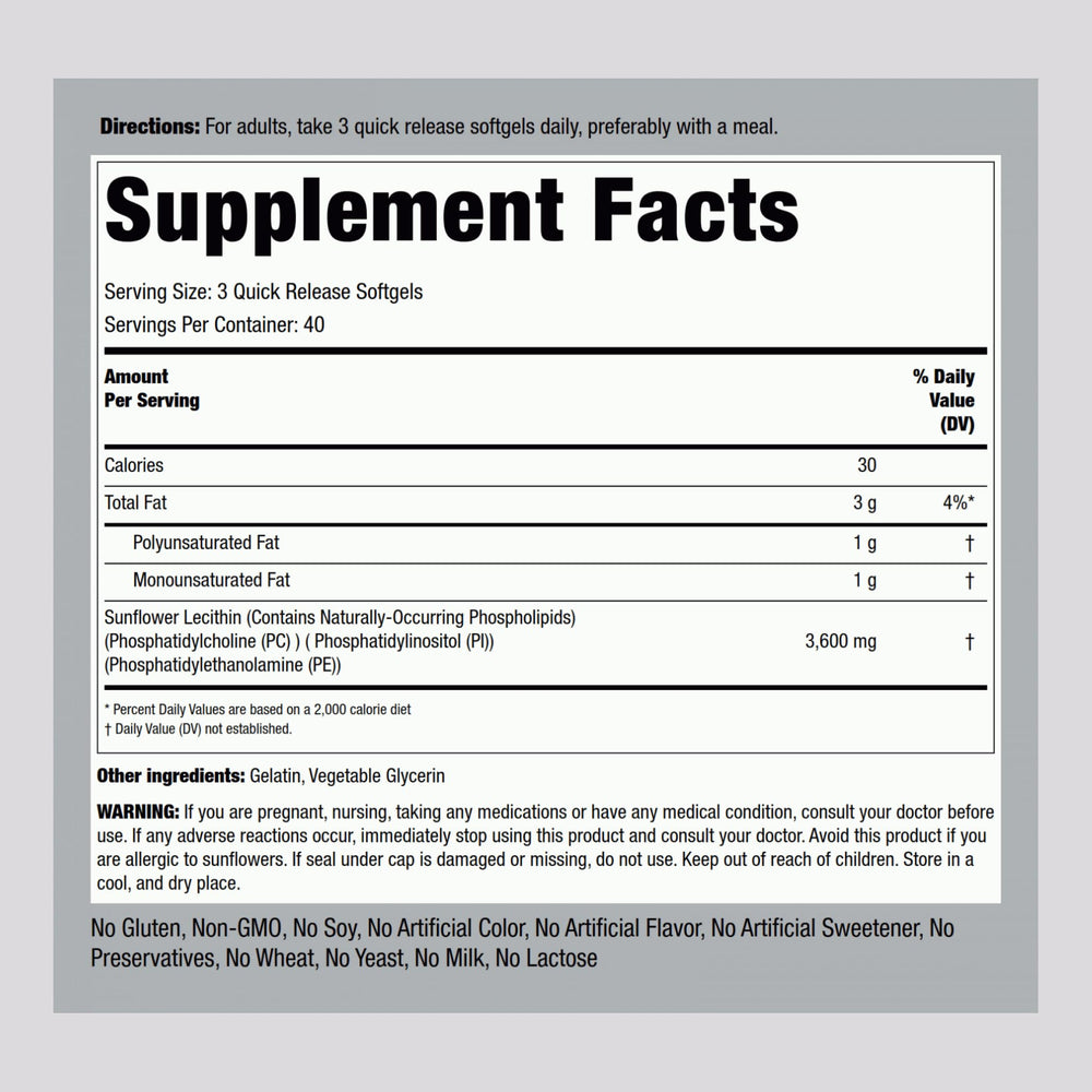 Close-up of sunflower lecithin softgel capsules